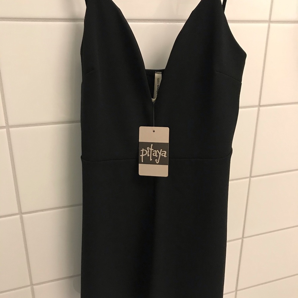 Black sexy V neck romper